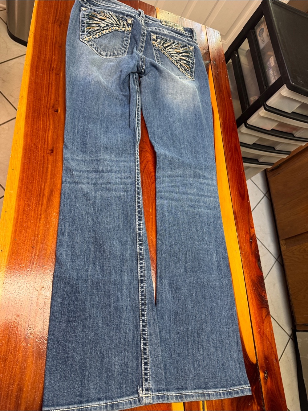 Miss Me Blue Flare Jeans with Subtle Whiskering Chloe Boot Cut - Picture 7 of 10